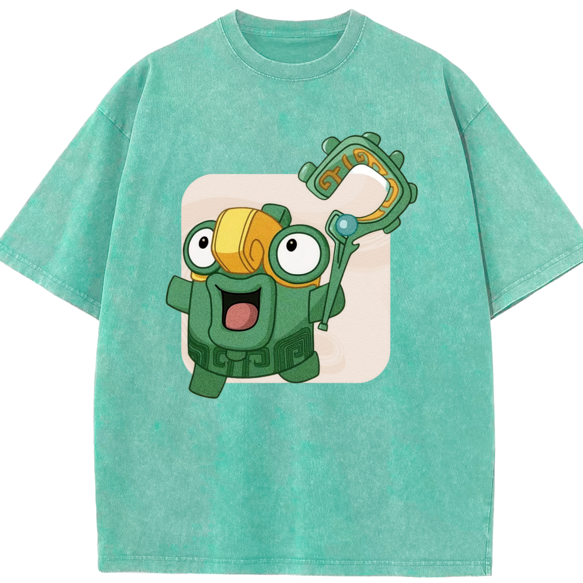 （画像用） Ne Zha 2 ナタ 魔童の大暴れ 綿100% ヴィンテージ風 半袖Tシャツ（フロントプリント）